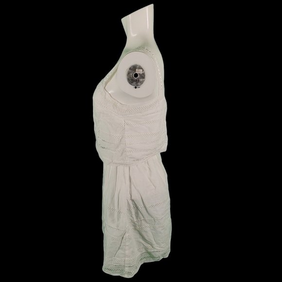 TopShop Boho Eyelet Lace Trim Overly Crochet Cotton Sundress White Sz 6 - Picture 6 of 13